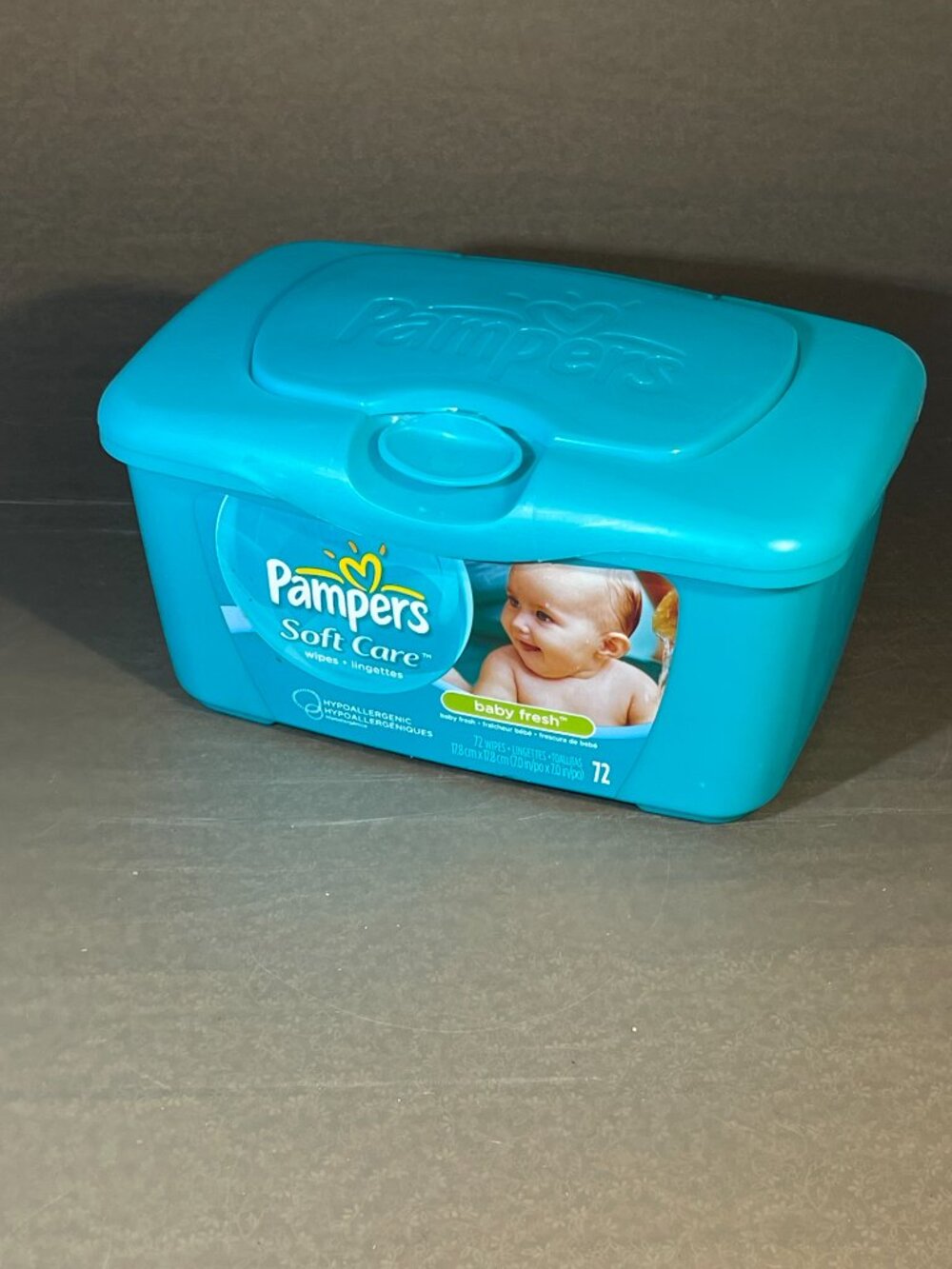 Pampers Soft Care Plastic Wipes Container EMPTY 72 CT Pop Up Lid Reusable (2250)